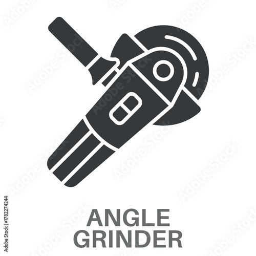 Angle Grinder Simple Style Glyph Design Vector 