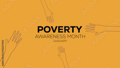 Vector illustration on the theme of Poverty Awareness Month observed each year during January. banner, Holiday, poster, card and background design.
