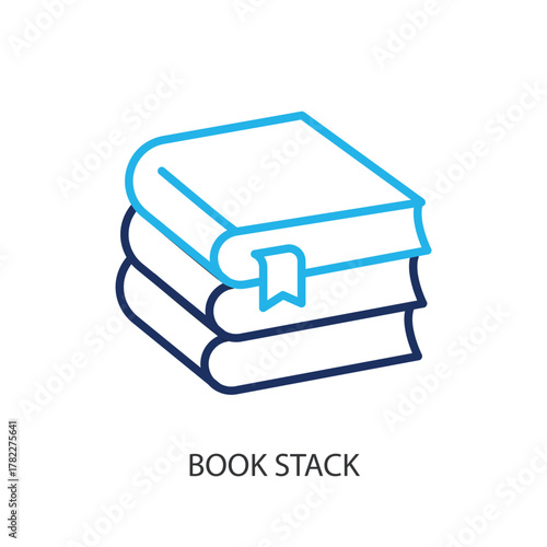 Book stack thin line icons. Original vector illustration.