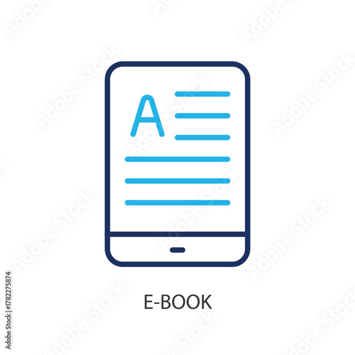 E-Book thin line icons. Original vector illustration.