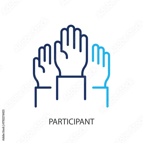 Participant thin line icons. Original vector illustration.