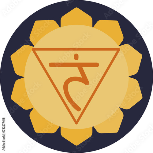 Solar Plexus Chakra Symbol – Represents the Manipura chakra, linked to energy, confidence, and personal power.