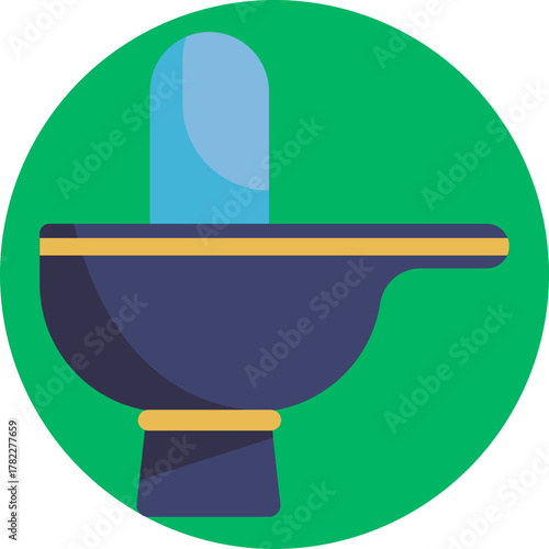 Symbolic representation of Lord Shiva, often used in yoga to signify divine energy and spiritual awakening.