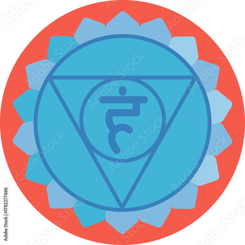 Throat Chakra Symbol – Represents communication, self-expression, and clarity of thought.