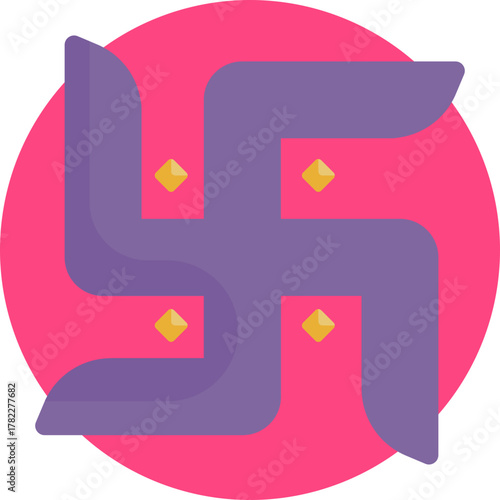Swastika Symbol — An ancient sacred symbol representing good fortune, spiritual well-being, and positive energy in yoga and Indian traditions.