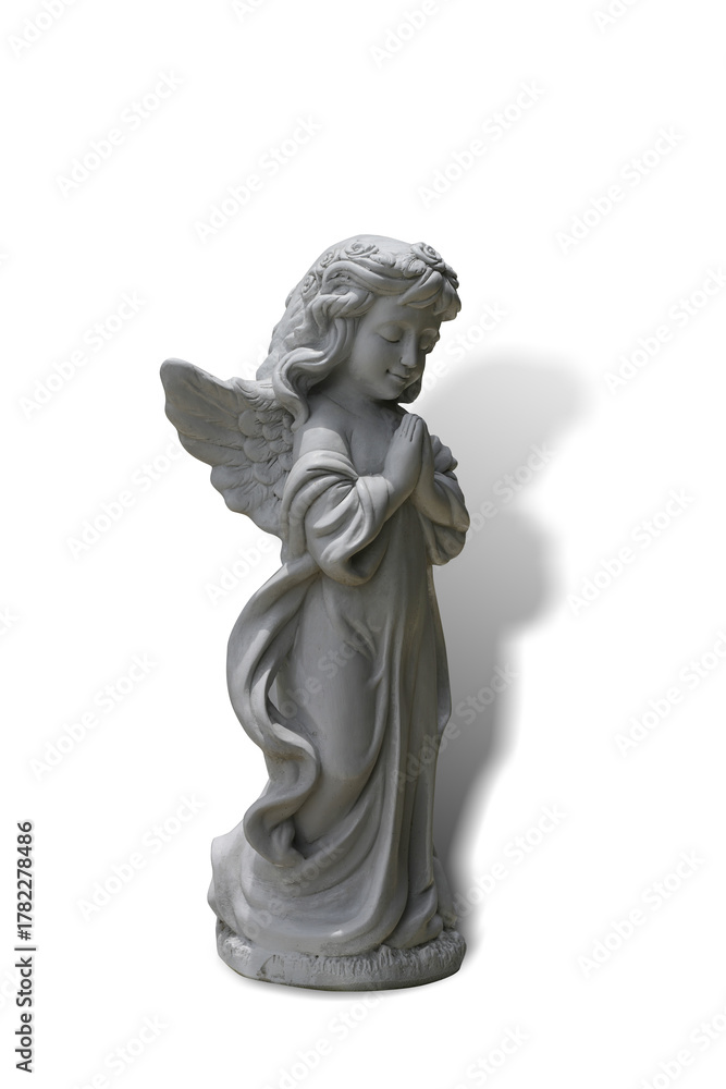 Obraz premium statue of a angel isolated on white background. This has clipping path.