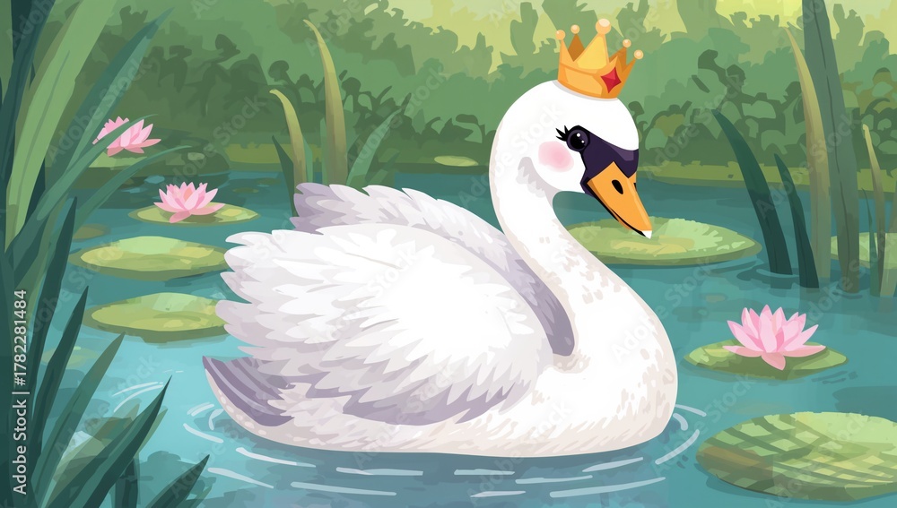 Obraz premium Concept of a Royal Swan