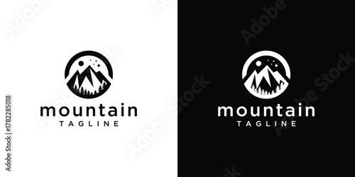 Mountain logo vector icon illustration. Mountain logo design template elements.	
