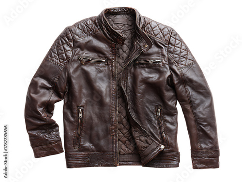 Leather Jacket Dark Brown Quilted Lining