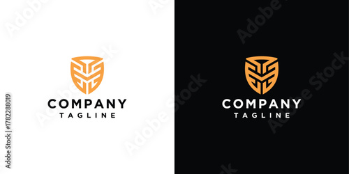 Shield logo design template. Shield logo design	
