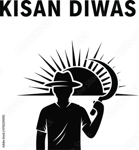 Illustration of kisan diwas farmers day