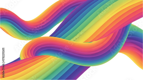 Mesmerizing abstract background with dynamic, flowing rainbow-colored fluid waves creating a modern and vibrant visual