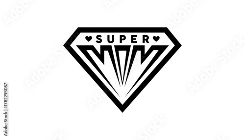 Supermom vector. Super mom. Mother day logo