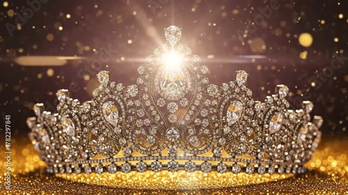 Wallpaper Mural Ornate diamond tiara with glittering background Torontodigital.ca