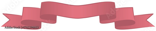 Modern five-fold ribbon banner in a vibrant pink/rose color, featuring a gentle, sweeping form. A charming vector element perfect for feminine branding, sales, holidays, and event announcements