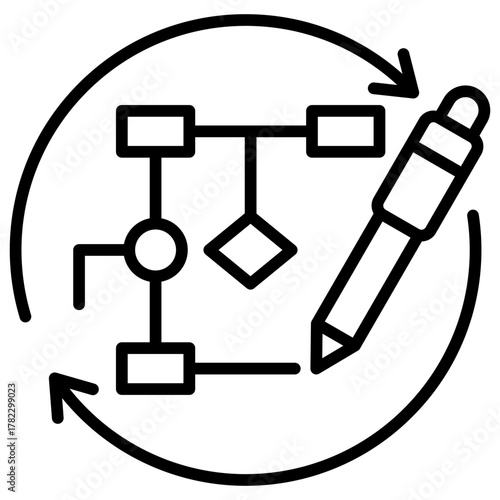 Process Redesign Line Icon