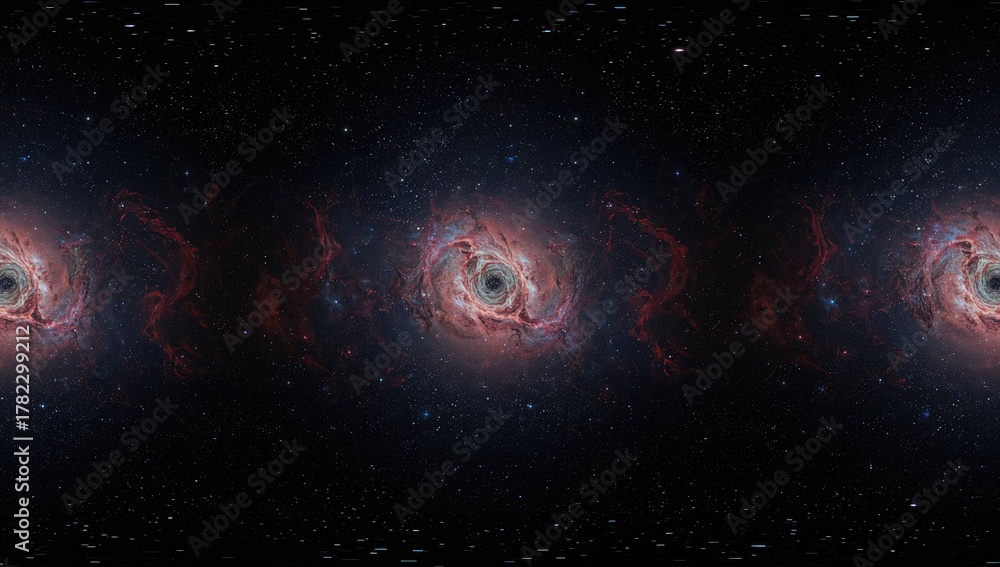 Fototapeta premium 360-degree space panorama featuring nebula and stars, ideal for immersive environments