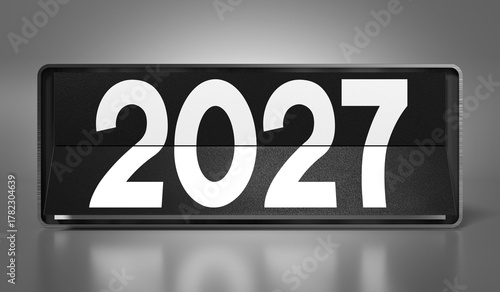 2027 - table calendar - 3D illustration
