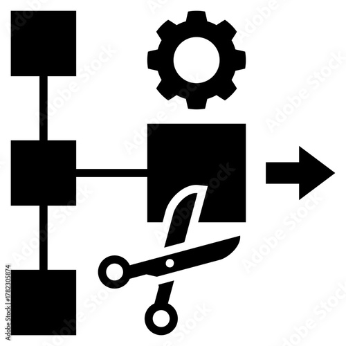 Work Simplification Glyph Icon