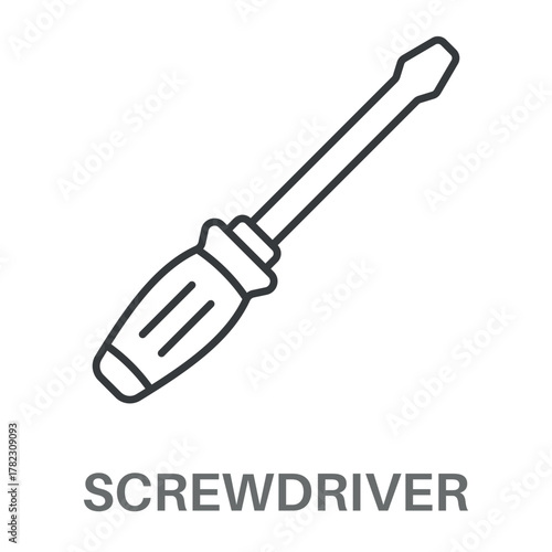 Screwdriver Simple Style Glyph Design Vector 