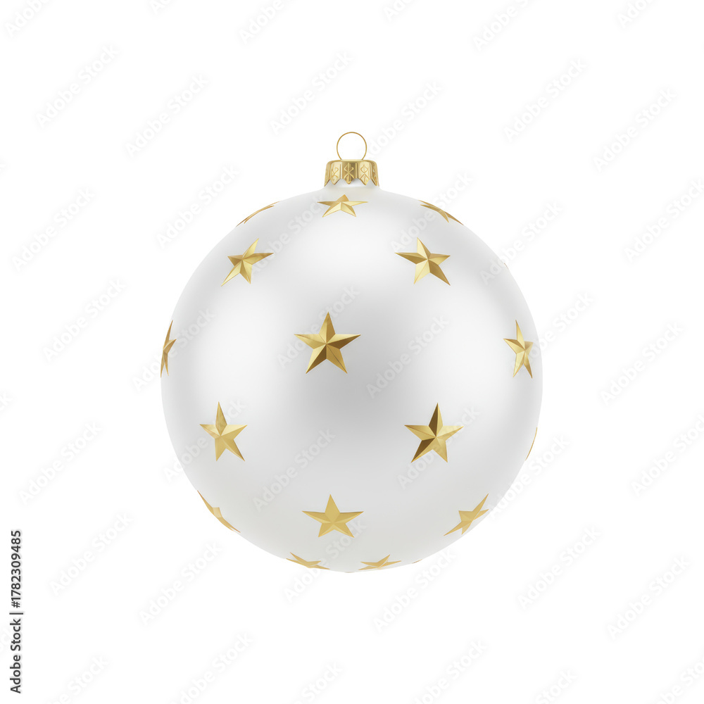 Fototapeta premium Festive sphere with golden celestial stars ornament for holiday celebration