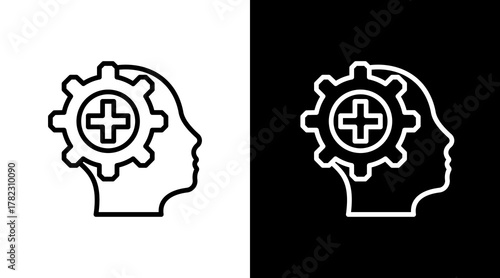 Positive Psychology With Icon Set Design