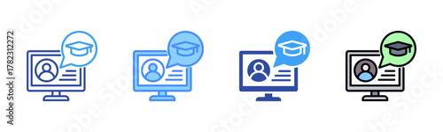 E Learning Icon, Multi Styles Icon Set