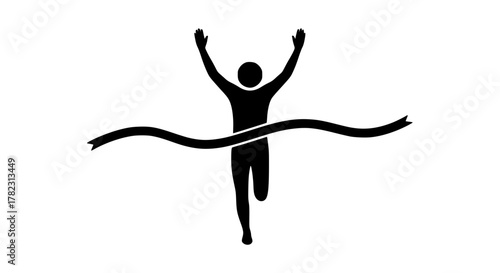 Triumph moment line black white icon