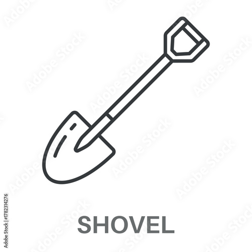 Shovel Simple Style Glyph Design Vector 