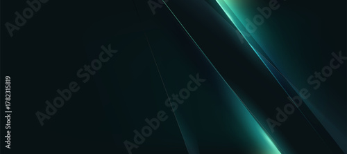 green and black abstract geometric luxury background vector. Social ads banner or Landing page.