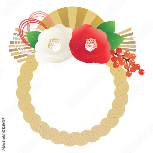 Japanese Shimekazari New Year Wreath – Traditional Japanese New Year Lucky Charm Illustration