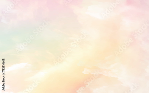 Pink sky background and white clouds soft focus, and copy space