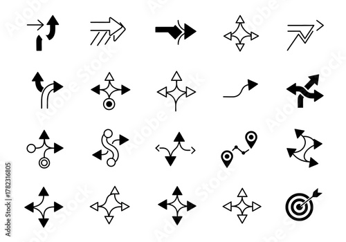 A grid of various arrow icons