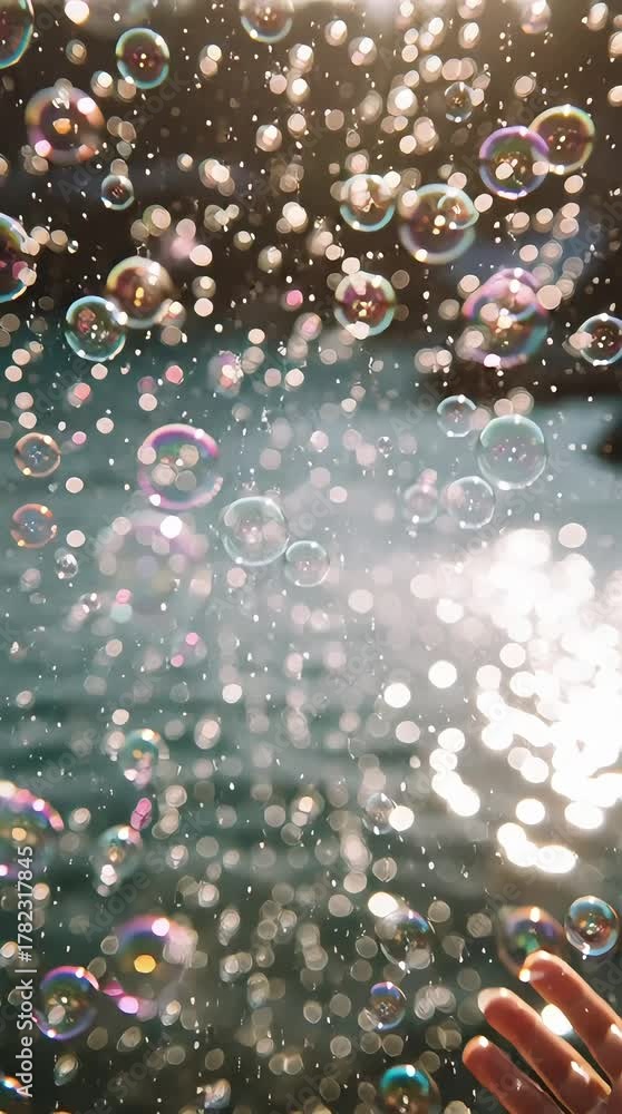 custom made wallpaper toronto digitalClose-up of hands releasing bubbles into air, playful joy and freedom