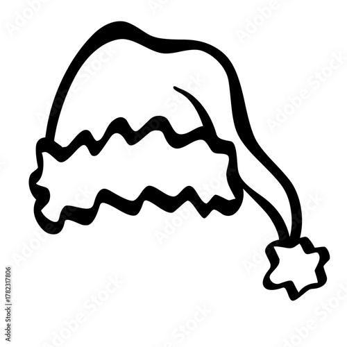 Cute Doodle Christmas Vector Clipart Set,Hand Drawn Holiday Elements
