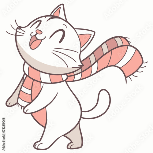 Creative SVG: Mischievous Cat with with a scarf in a Random colored Random theme