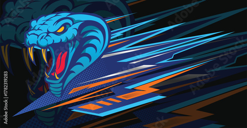 Sport Racing Car Vector Design with Abstract Stripe and Decal Graphics