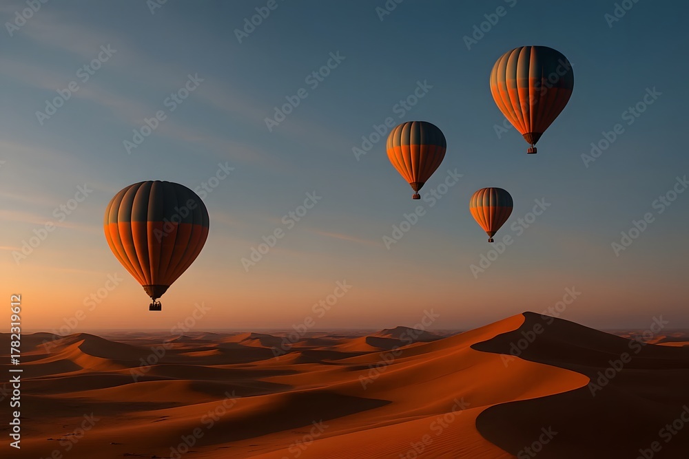 Obraz premium Group of colorful hot air balloons for tourism advertising and travel blogs