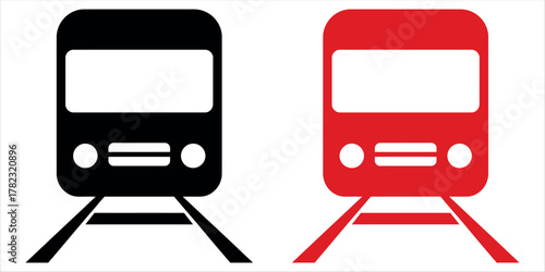 Modern Train Icon Vector on Trendy Design. Minimalist graphic element symbolizing Transportation, Travel, Speed, Railroad, Journey, and Logistics. Perfect for travel agencies, railway companies.