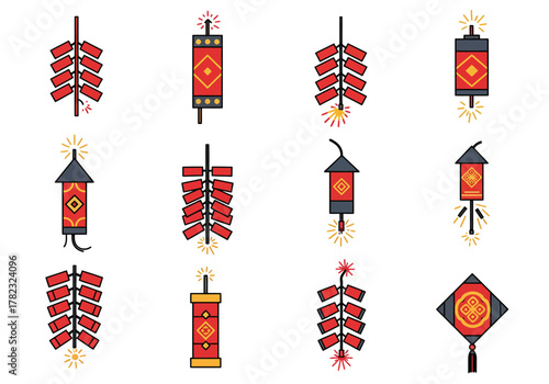 Festive Firecrackers Celebrating with Traditional Designs