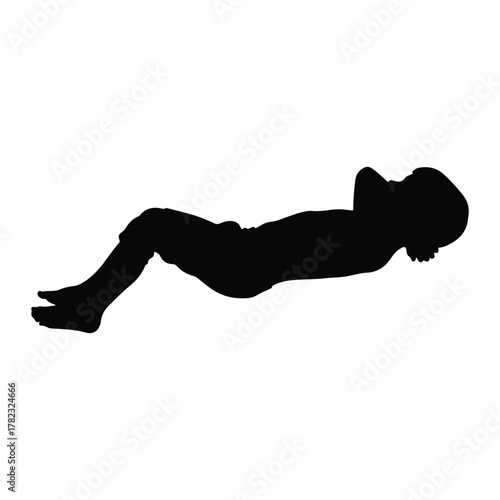 Child lying down silhouette resting relaxing