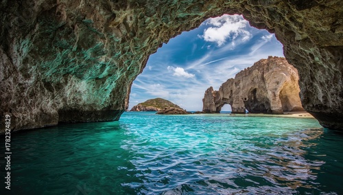 Fototapeta Naklejka Na Ścianę i Meble -  Curacao's picturesque coastline features stunning beaches and clear waters, ideal for relaxation and leisure