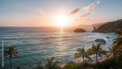 Fototapeta Naklejka Na Ścianę i Meble -  Dawn over the ocean