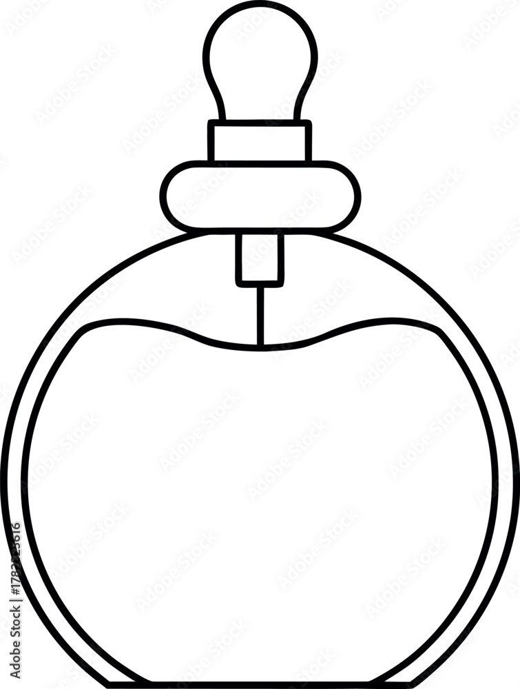 Fototapeta premium Vintage Perfume Bottle Line Drawing for Cosmetic and Fashion Design