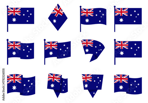 Australian Flags Collection of National Symbols in Vector Format