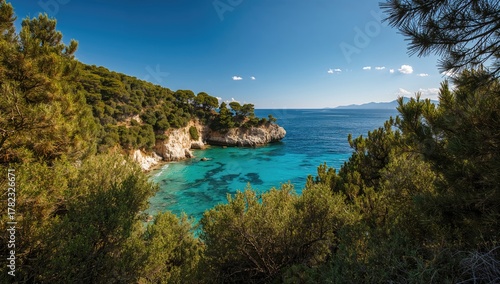 Beautiful Sardinian landscape featuring Mediterranean flora and clear turquoise waters, highlighting preservation
