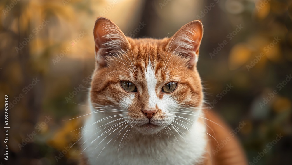 Fototapeta premium A feline hides its face with its paw