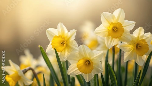 Close-up of Spring Daffodils, seasonal change
