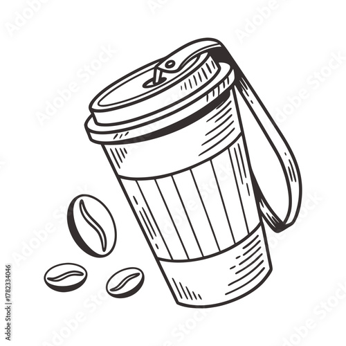 hand drawn vector illustration of a barrel