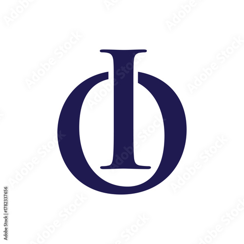 logo design vector initial letter io with serif font for business company	
